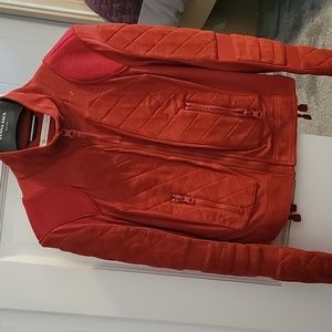 Blanc noir suede moto jacket